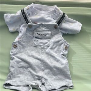 Calvin Klein Light Gray Kids Overalls